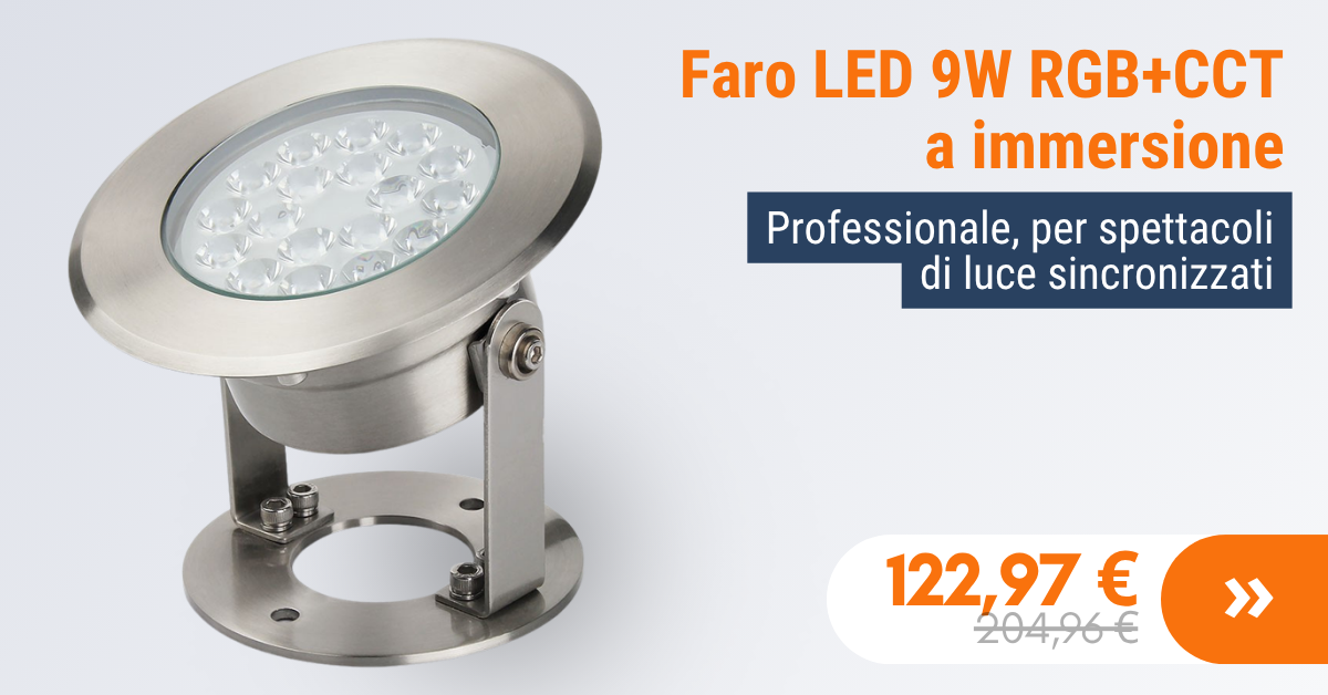 Faro LED 9W RGB+CCT ad Immersione