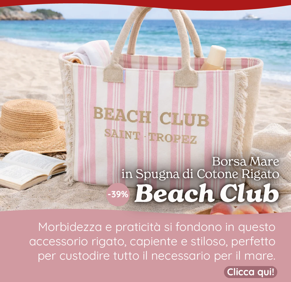 Borsa Mare o Trousse in Spugna di Cotone Rigato - Beach Club