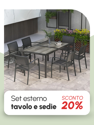 Set tavolo e sedie da esterno