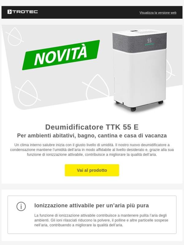 🔔 Novità: Deumidificatore TTK 55 E