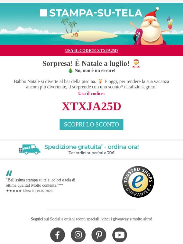 🎅 Sconto misterioso di Natale a luglio. Pronto a scoprire?