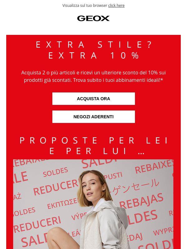EXTRA 10% con Geox se acquisti almeno 2 articoli ✨