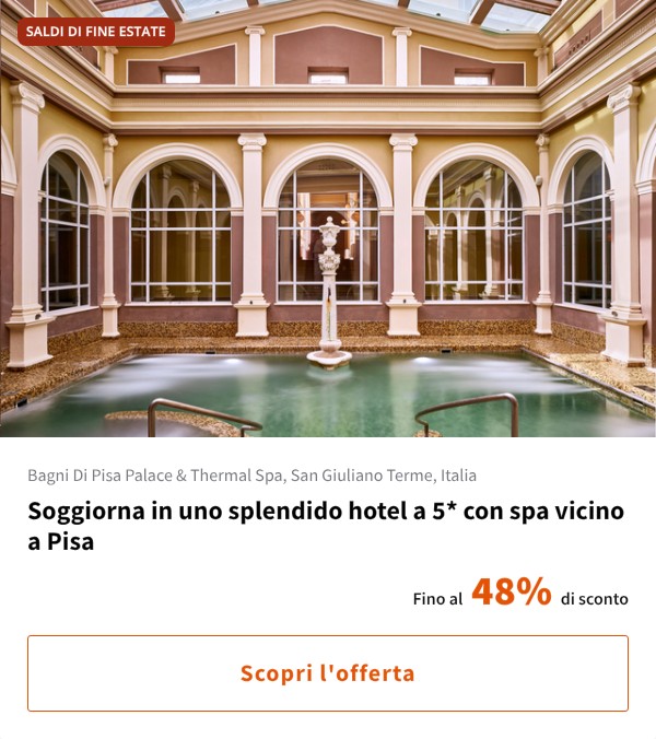 Soggiorna in uno splendido hotel a 5* con spa vicino a Pisa