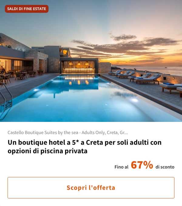 Un boutique hotel a 5* a Creta per soli adulti con opzioni di piscina privata
