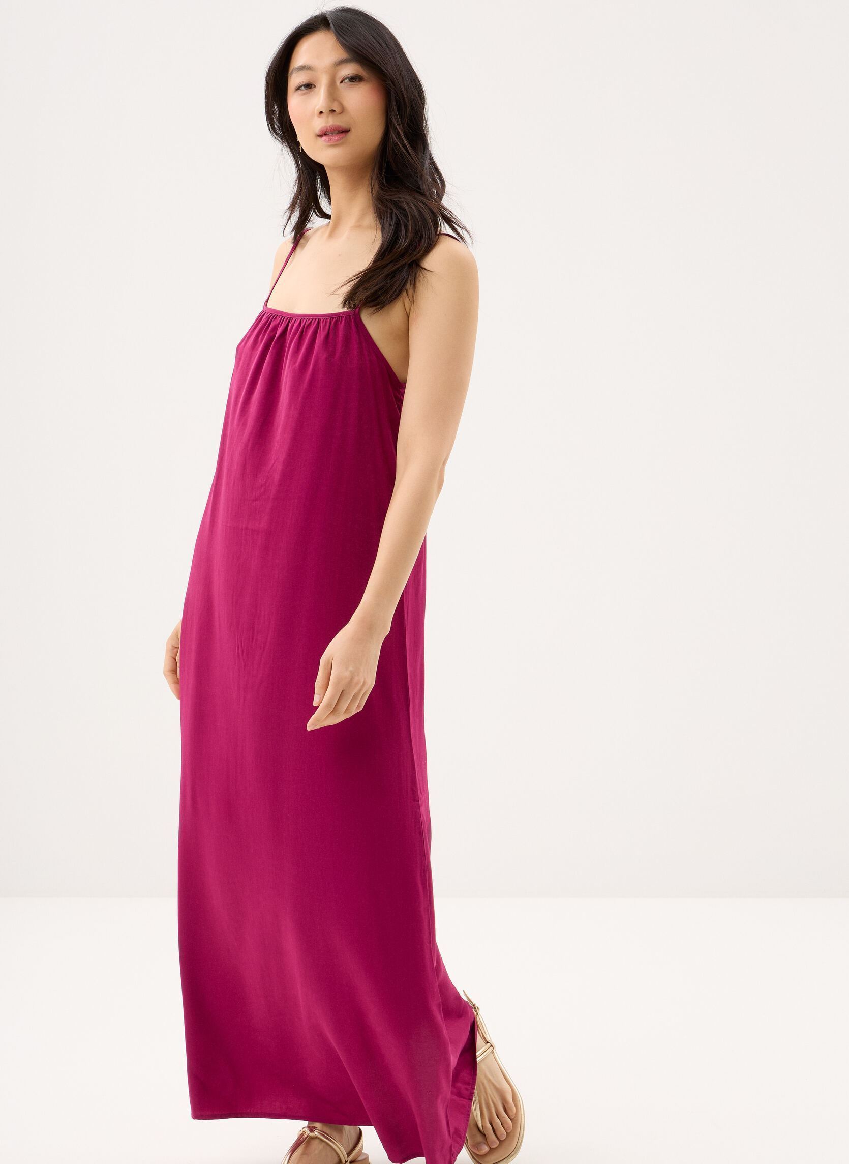 Pieces Vestiti lunghi Pcglive Sl Anlke Dress Wvn donna rosa