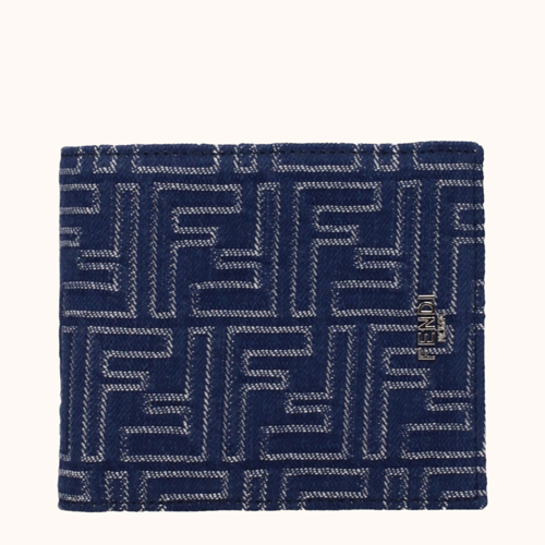 Fendi Wallets Men Fabric Blue/Denim