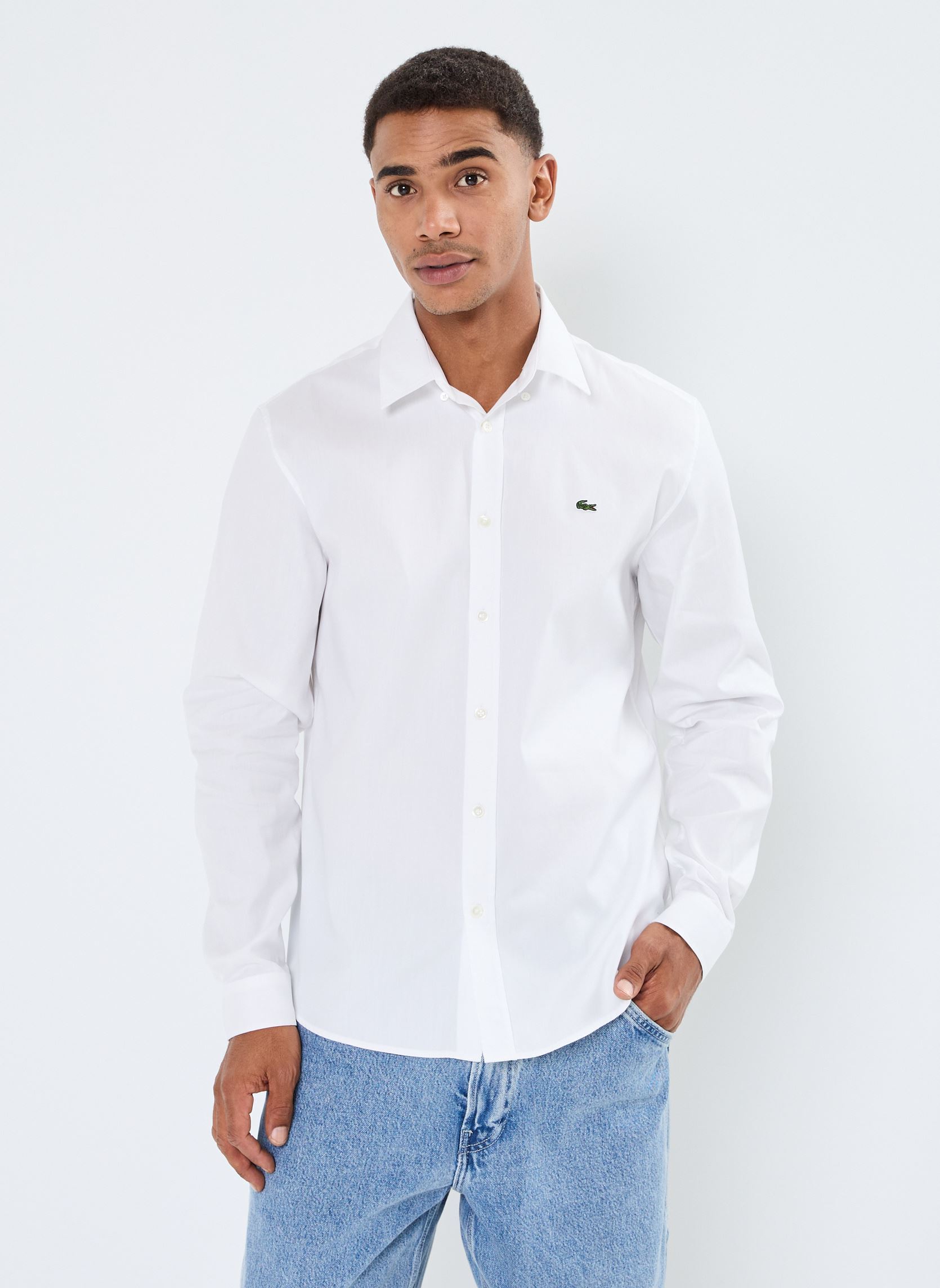 Lacoste Chemises Chemise regular fit en coton homme blanc