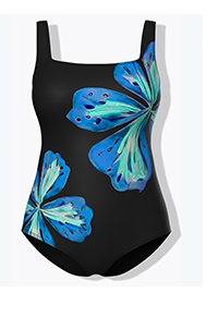 Costume da bagno con fiori, coppe morbide e materiale riciclato