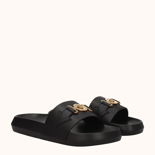 Versace Slippers and Clogs Men Leather Black
