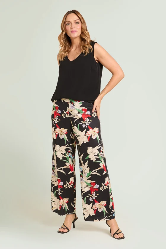 PANTALONI IN SATIN STAMPATO