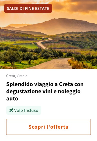 Splendido viaggio a Creta con degustazione vini e noleggio auto