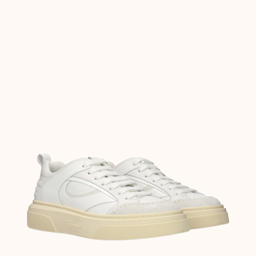 Salvatore Ferragamo Sneakers Men Leather White/Light Grey