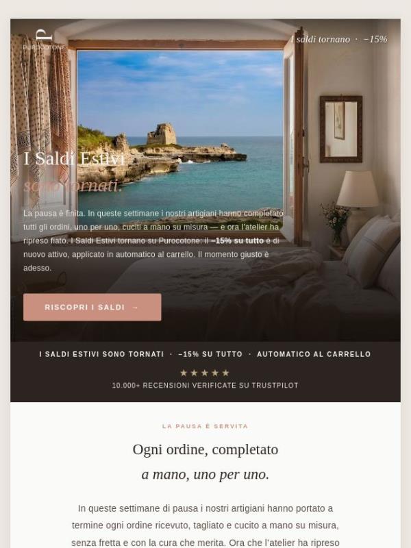 I Saldi Estivi sono tornati: −15% su tutto