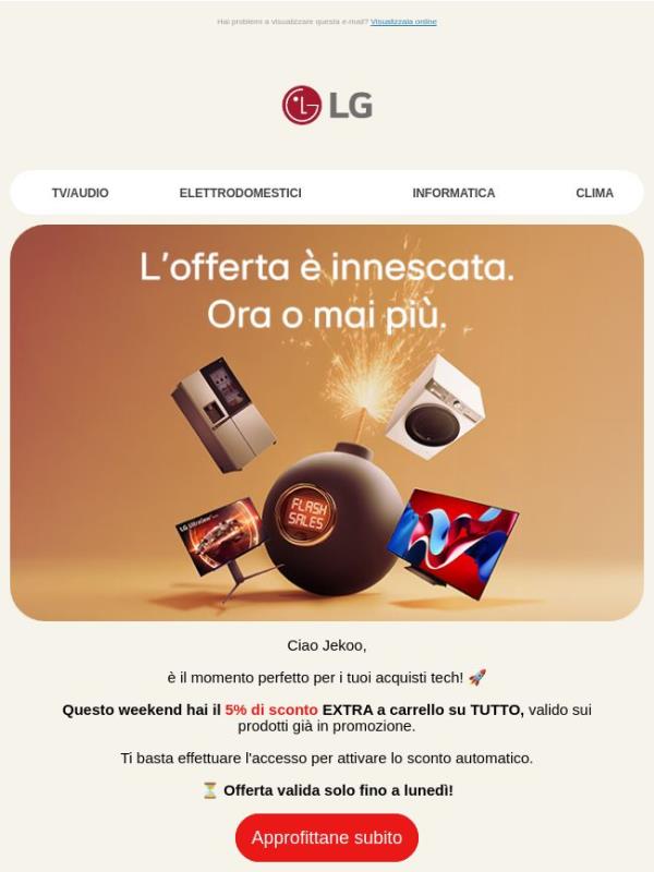 ⚡ Offerte Flash: 5% extra sconto su tutto il catalogo