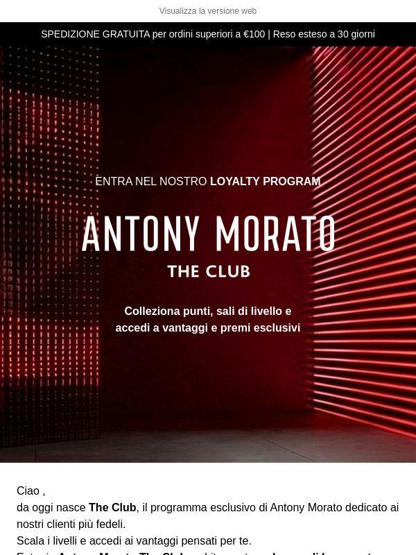 Entra in Antony Morato The Club.