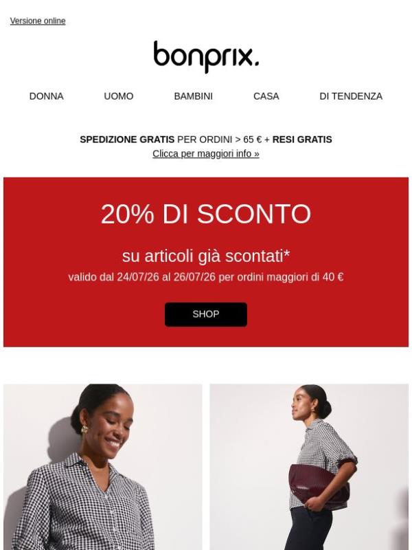 Approfitta del -20% extra nei SALDI 🎈