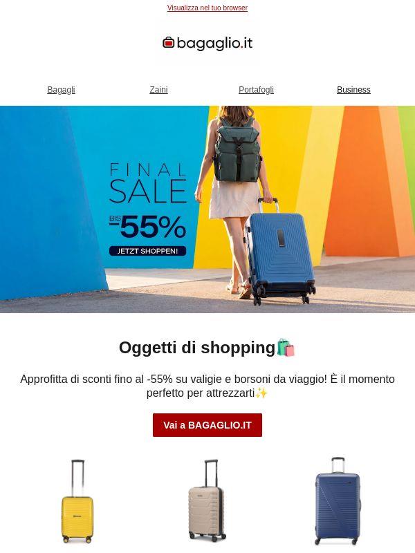 Saldi: Fino al -55% su valigie e borsoni da viaggio! ✈️