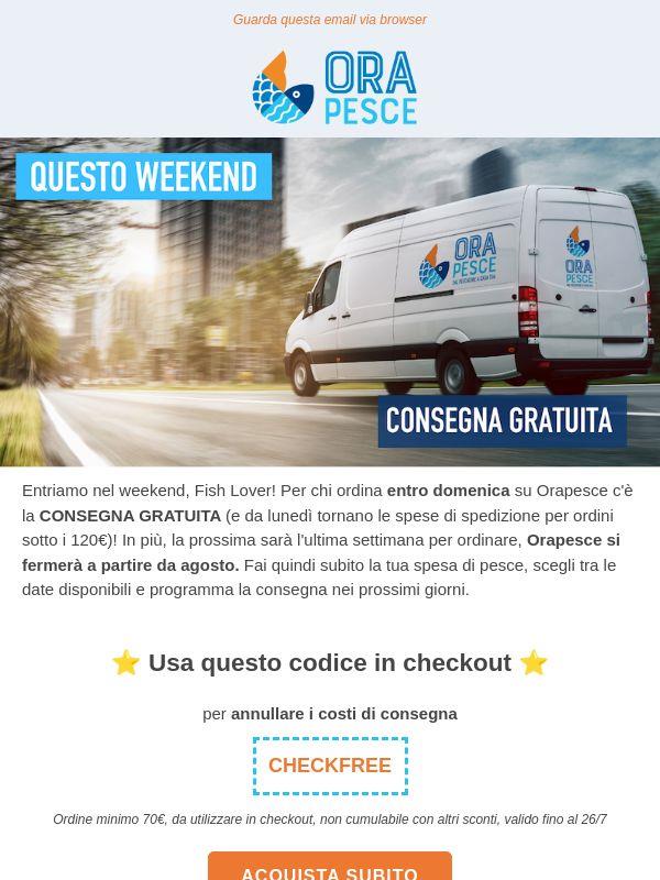 Luglio sta per finire ⏳, Fish Lover! Se ordini entro domenica la consegna è gratuita!