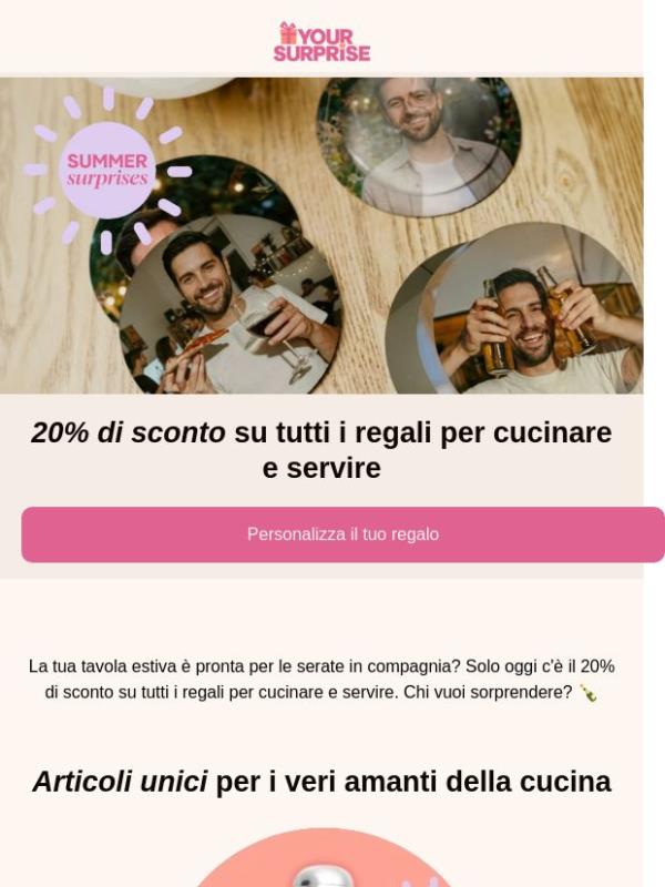 Regali unici per cucinare e servire con il 20% di sconto! 🍽️
