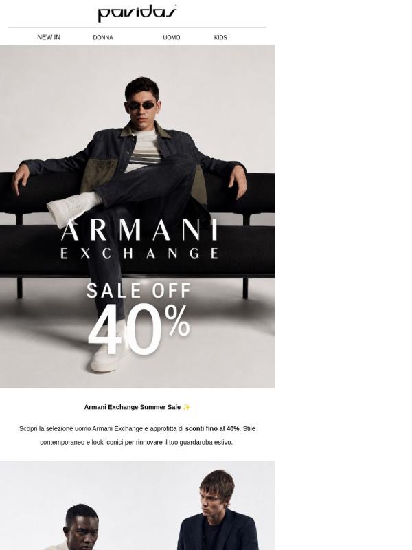 Saldi uomo: Armani Exchange fino al -40%