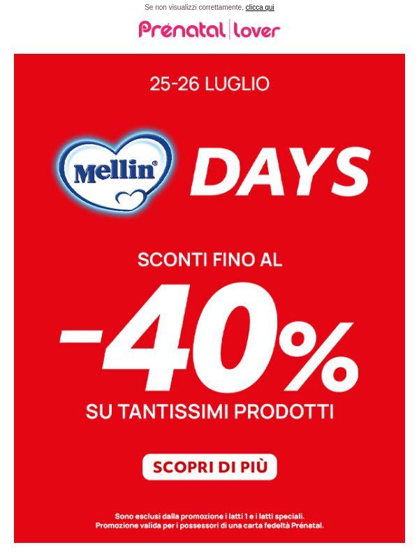 Doppia convenienza: Mellin Days fino al -40% e Saldi fino al -70%