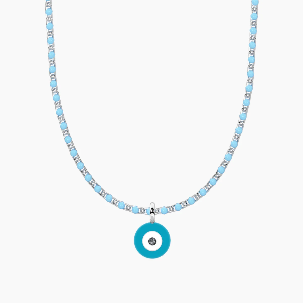 Image of Collana POP CORN con ciondolo OCCHIO GRECO