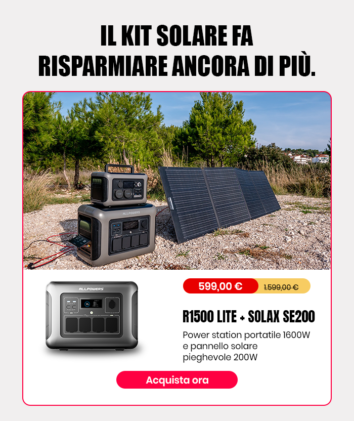 R1500 LITE + SOLAX SE200 Pannello Solare 200W