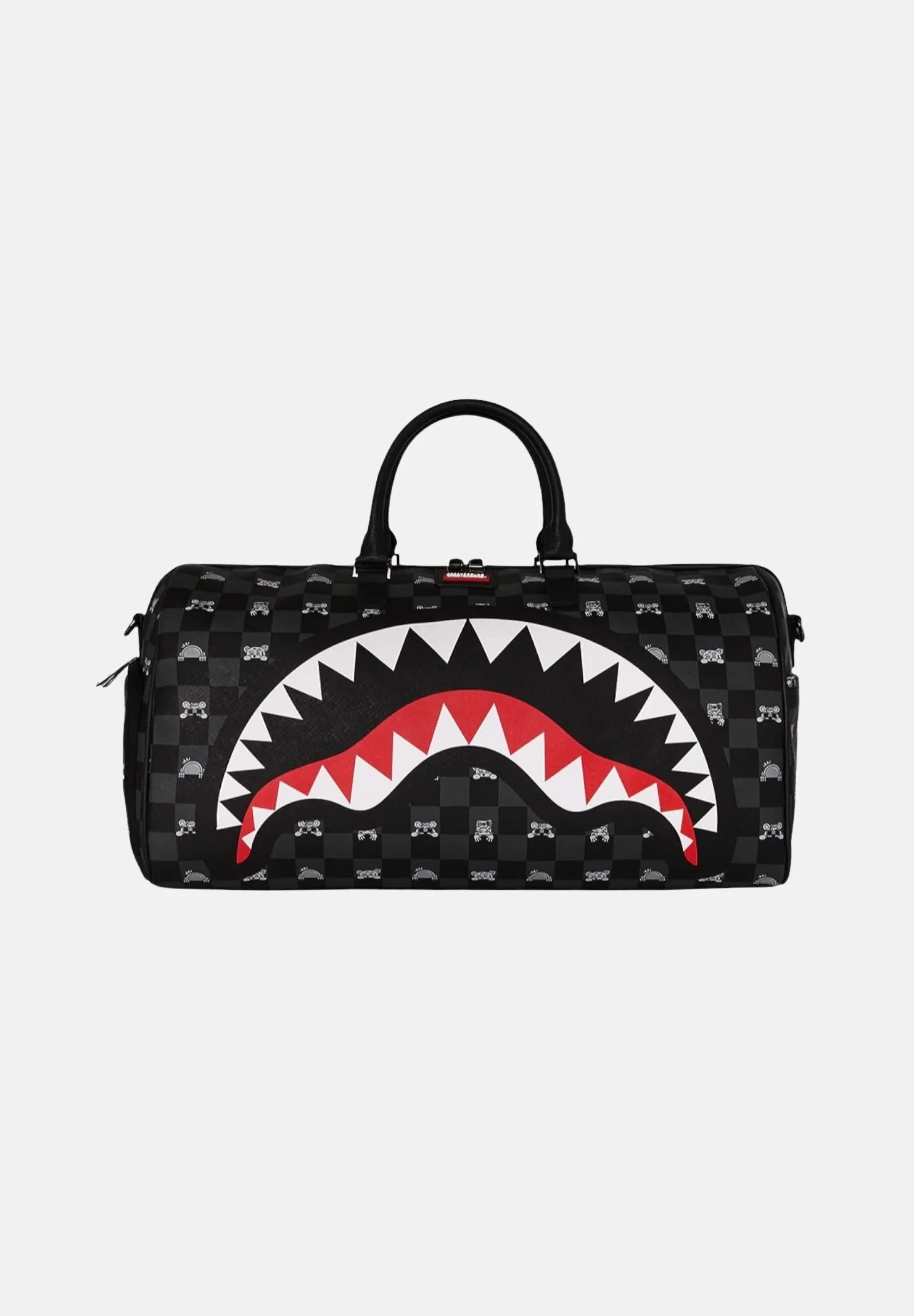 Image of SPRAYGROUND Borsone Gray Peeking Character Check nero per uomo e donna