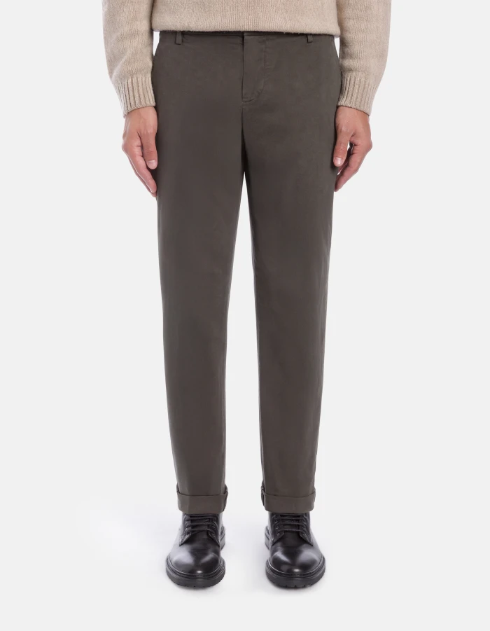 Image of Dondup Pantaloni Gaubert relax regular in gabardina mano calda