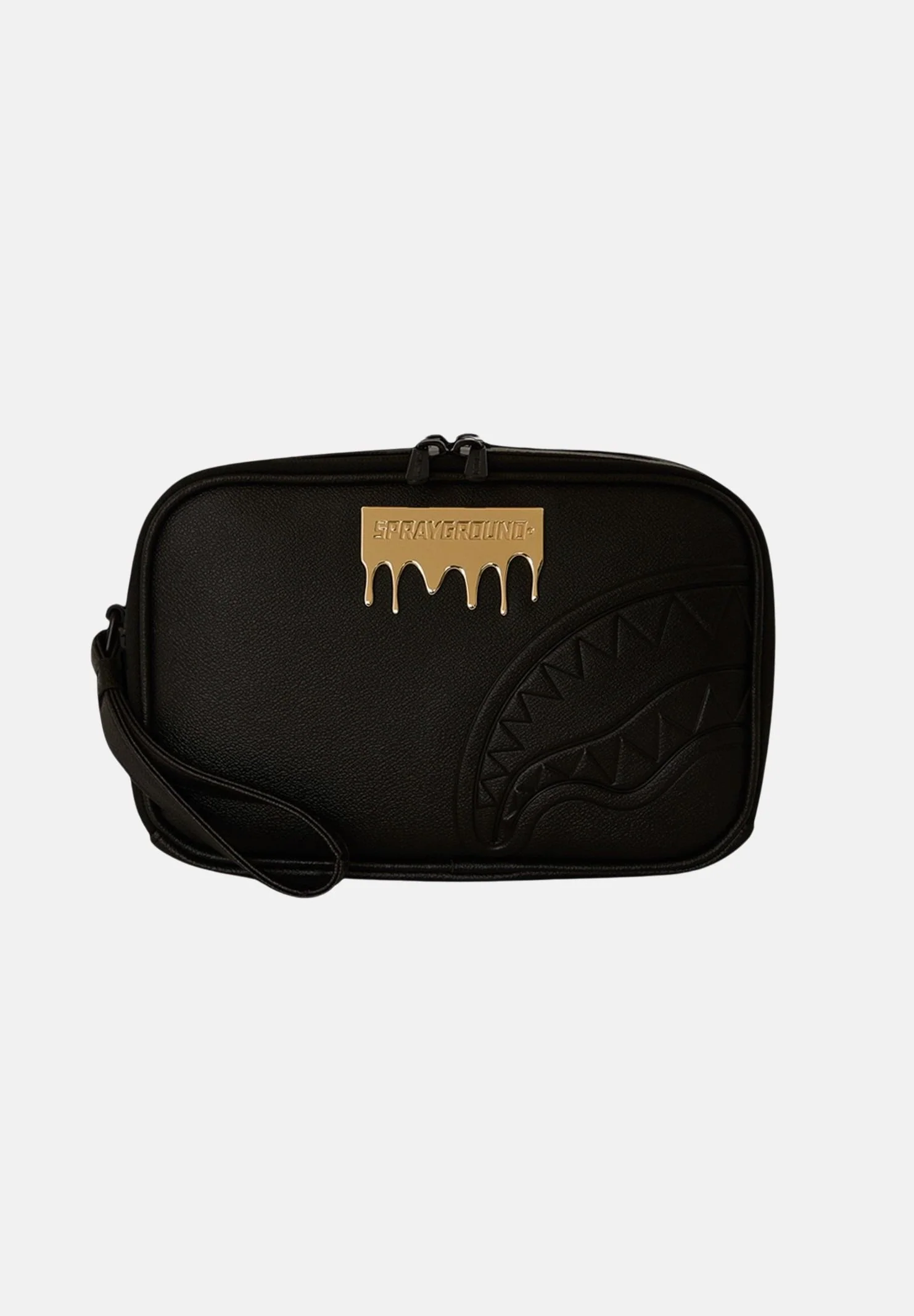 Image of SPRAYGROUND Pochette Gold Brick Lux nera per uomo e donna