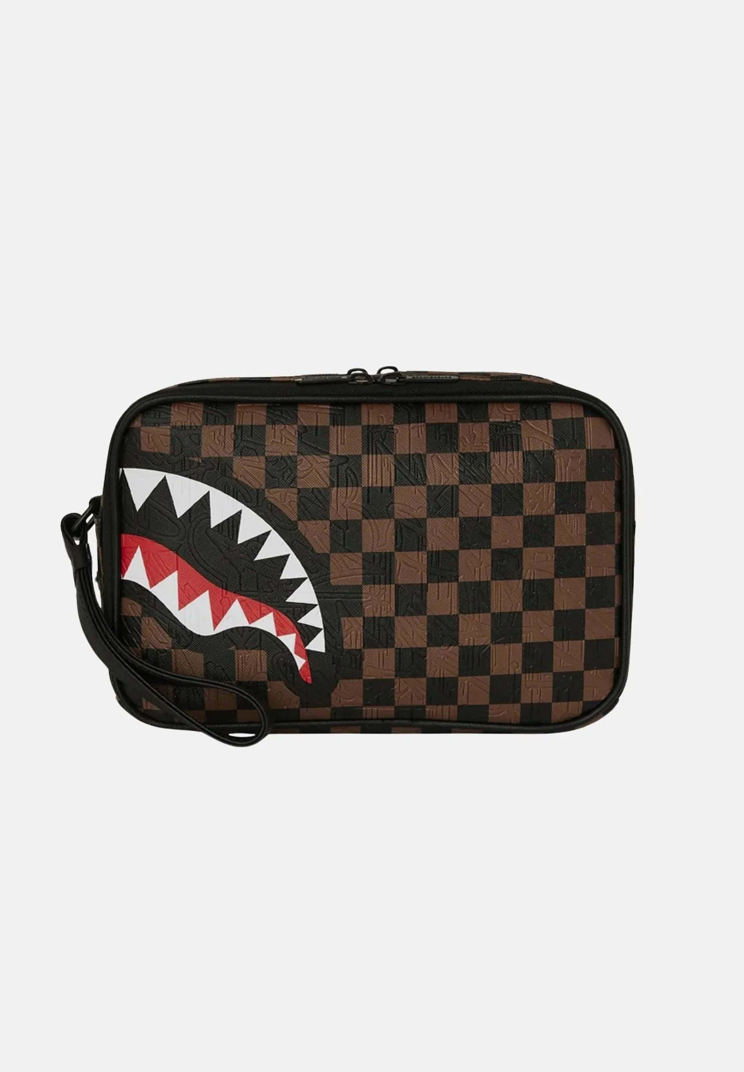 Image of SPRAYGROUND Pochette CHECK 2 EMBOSS TOILETRY BAG marrone per uomo e donna