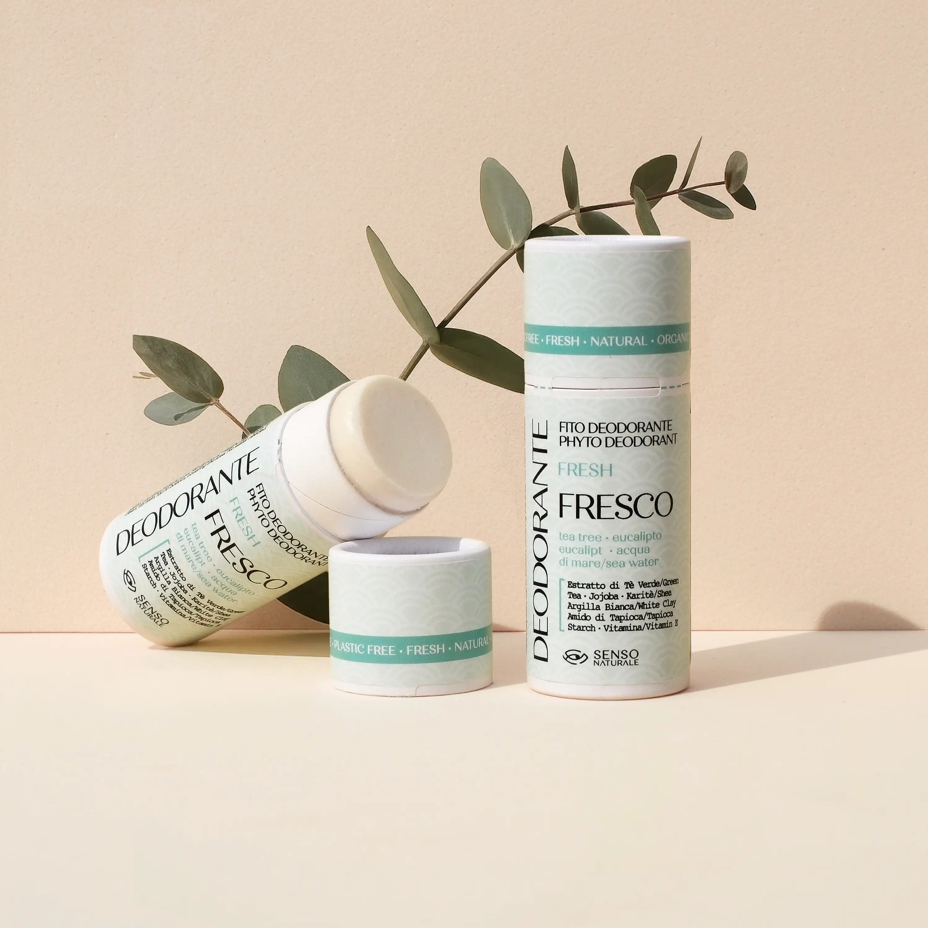 Image of Deodorante Naturale FRESCO profumazione TEA TREE + EUCALIPTO + ACQUA DI MARE [formato STICK]