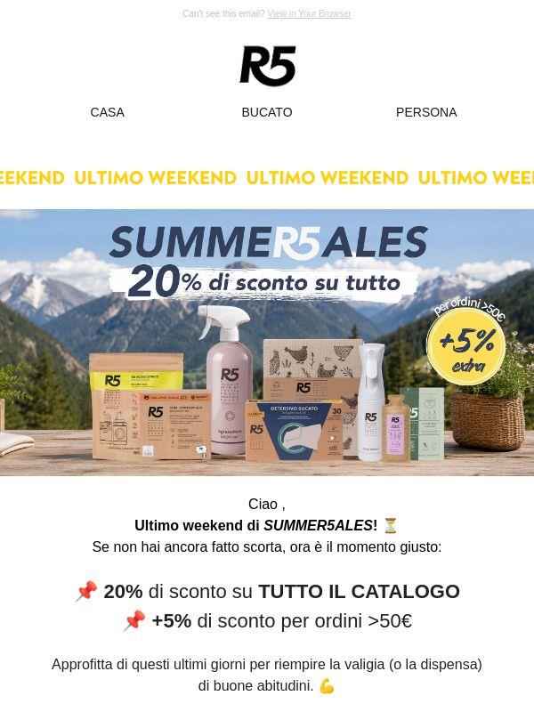 Ultimo weekend! 🚨