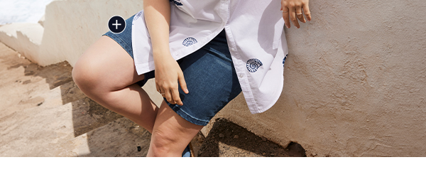 Bermuda di jeans modello Mandy con taglio a cinque tasche e cintura comfort