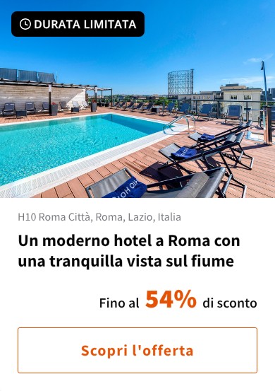 Un moderno hotel a Roma con una tranquilla vista sul fiume