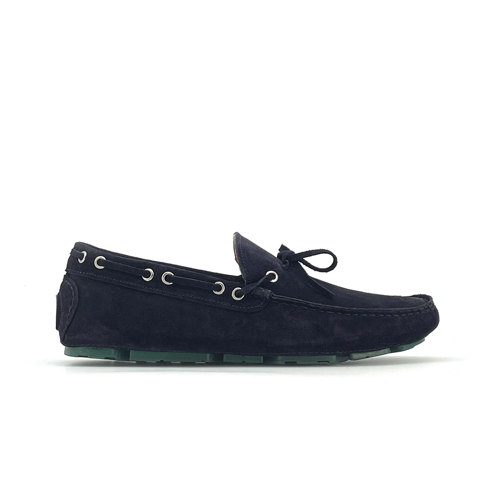 Image of Mocassini Uomo driver Camoscio Blu Verde- Edoardo