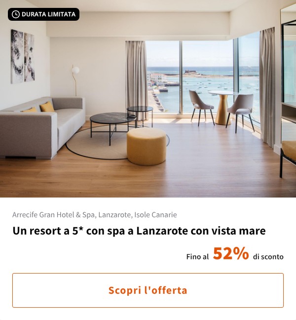 Un resort a 5* con spa a Lanzarote con vista mare