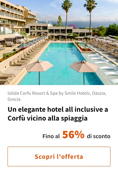 Un elegante hotel all inclusive a Corfù vicino alla spiaggia