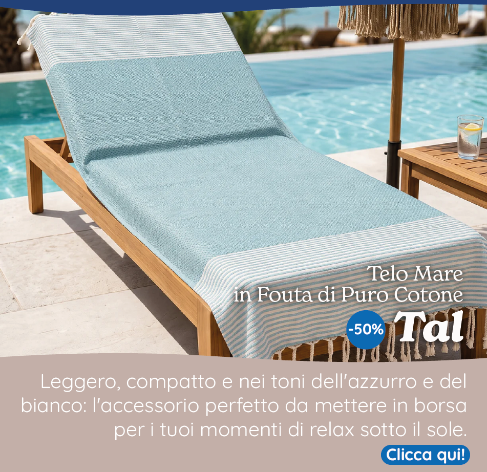 Telo Mare Fouta in Puro Cotone a Righe Strette - Tal