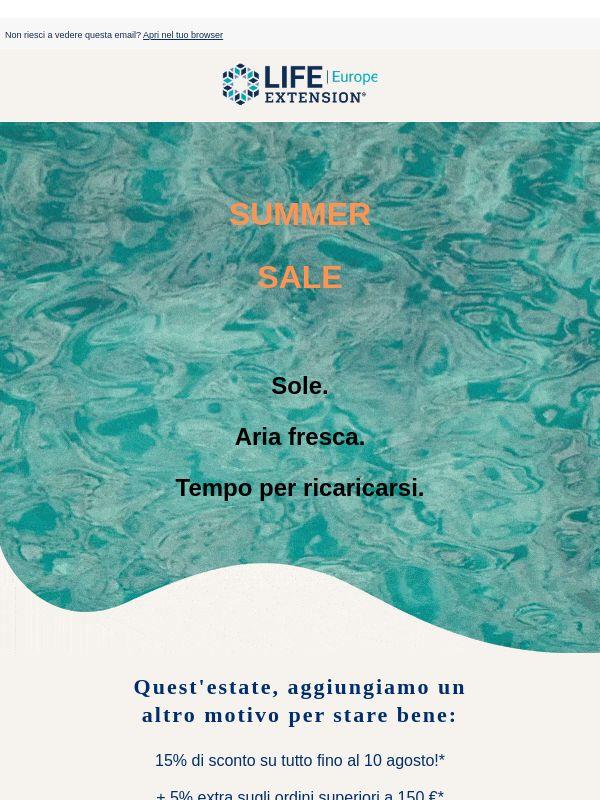 Summer Sale – 15% di sconto su tutto ☀️