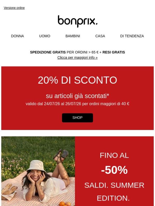 Ultimo giorno per il -20% extra sulle migliori offerte!