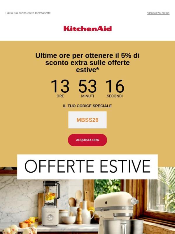 Ultima occasione: 5% di sconto extra sui prezzi delle offerte estive