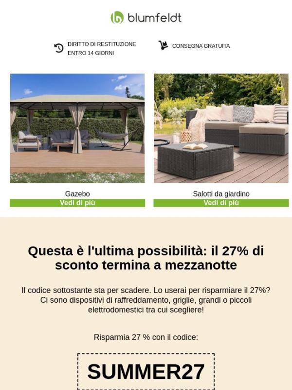 Stai  esitando? Ora puoi risparmiare fino al 27% su una selezione di articoli!