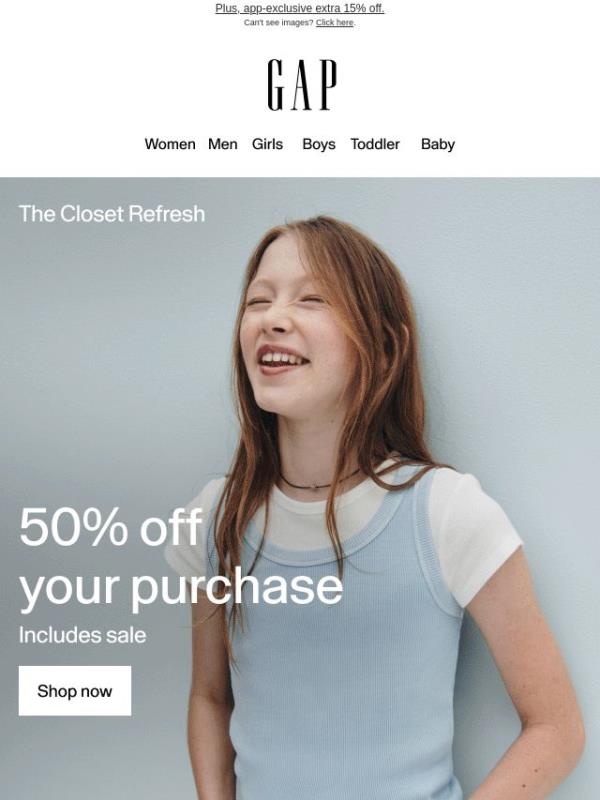 50% off looks for the rest of your summer