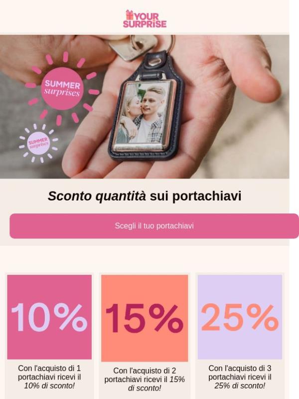 Fino al 25% di sconto sui portachiavi!