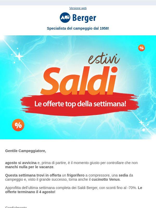 Prima di partire, approfitta dei Saldi Berger!