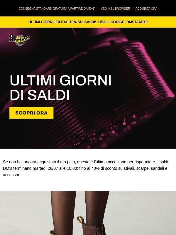 I saldi DM's terminano martedì