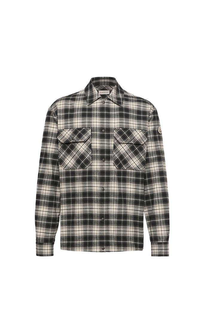 Camicia con zip in flanella di cotone a quadri