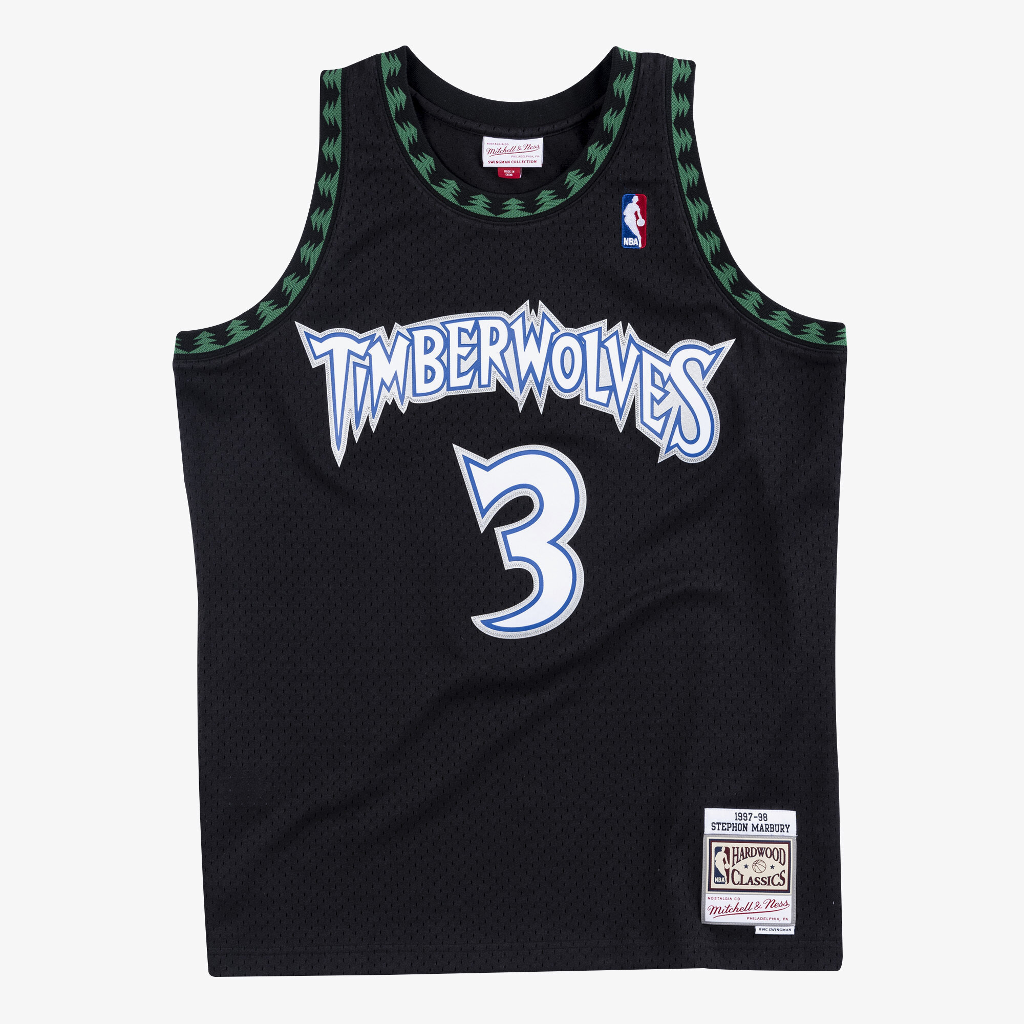 Maglia Swingman Mitchell & Ness dei Minnesota Timberwolves, alternativa a Stephon Marbury, 1997-98