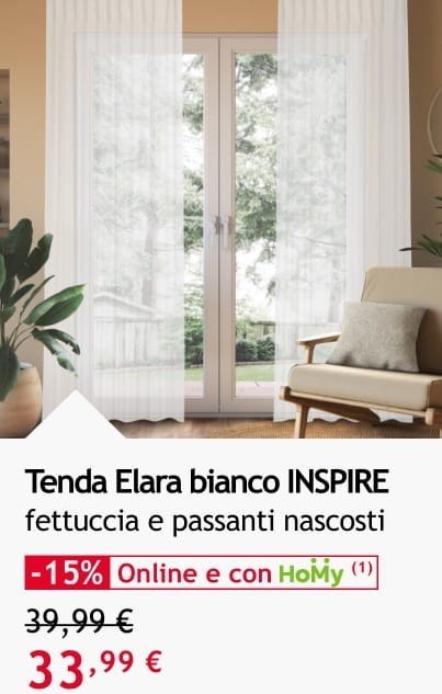Tenda Elara bianco INSPIRE 33,99 &euro; solo con Homy